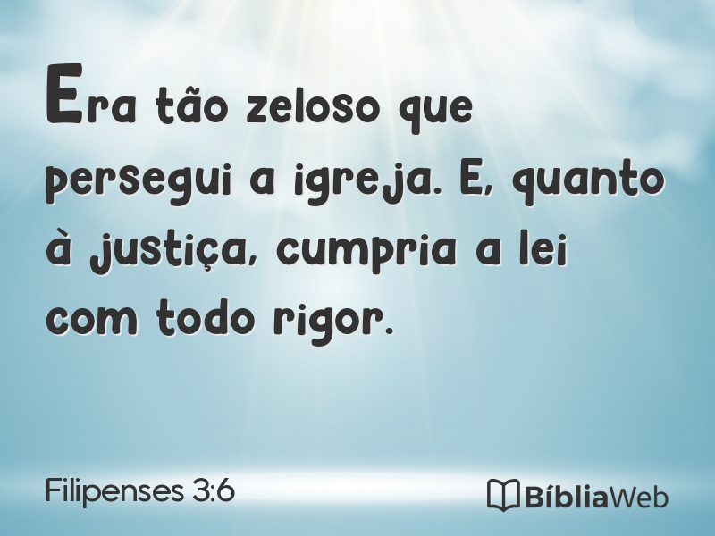 Filipenses 3:6 em imagem para compartilhar