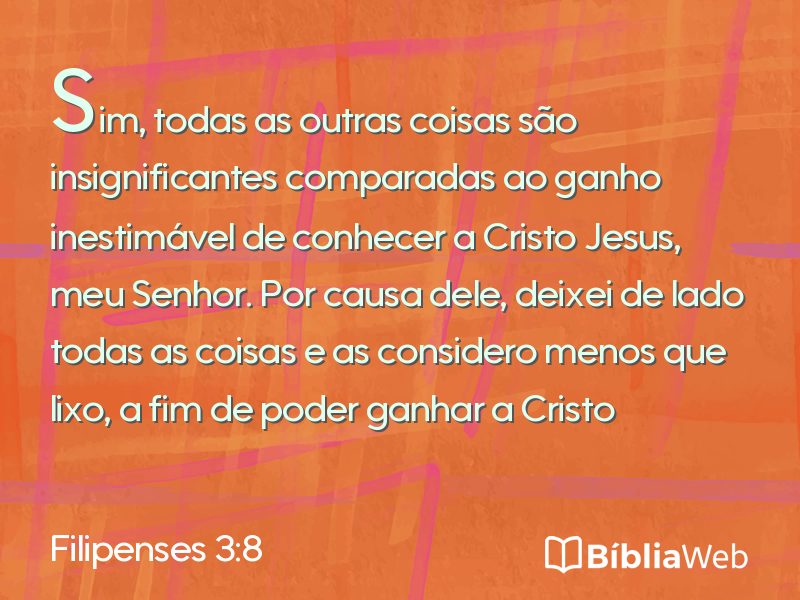 Filipenses 3:8 em imagem para compartilhar
