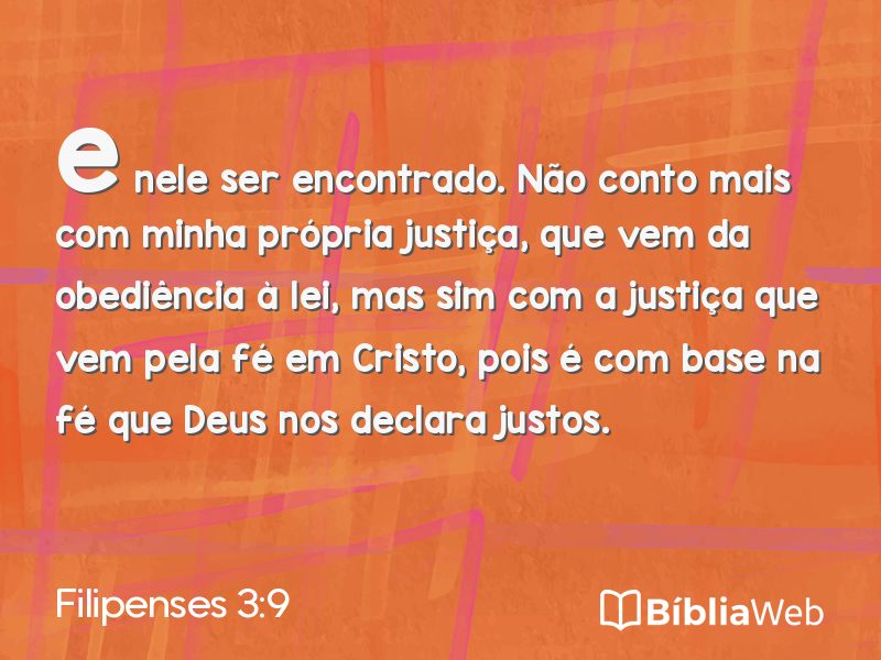 Filipenses 3:9 em imagem para compartilhar