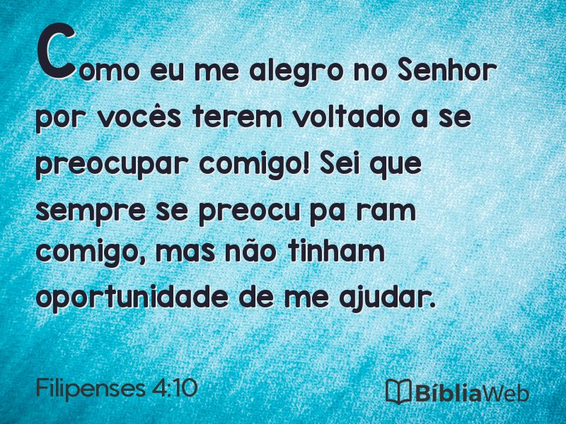 Filipenses 4:10 em imagem para compartilhar