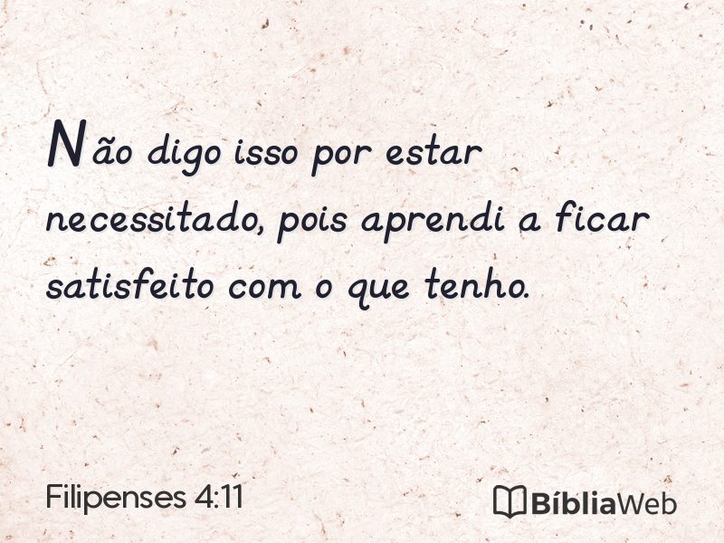 Filipenses 4:11 em imagem para compartilhar