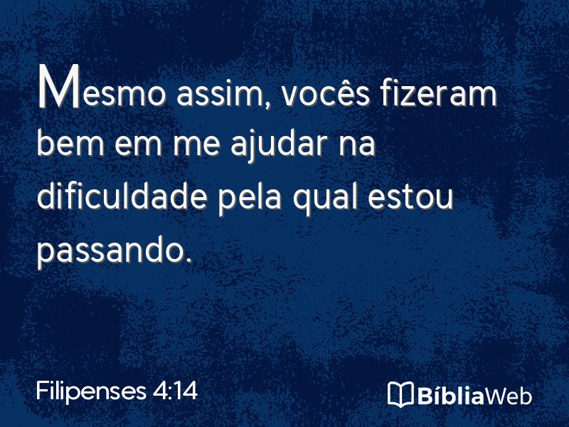 Filipenses 4:14 em imagem para compartilhar