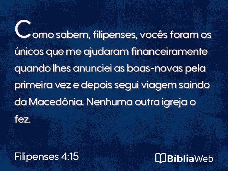 Filipenses 4:15 em imagem para compartilhar