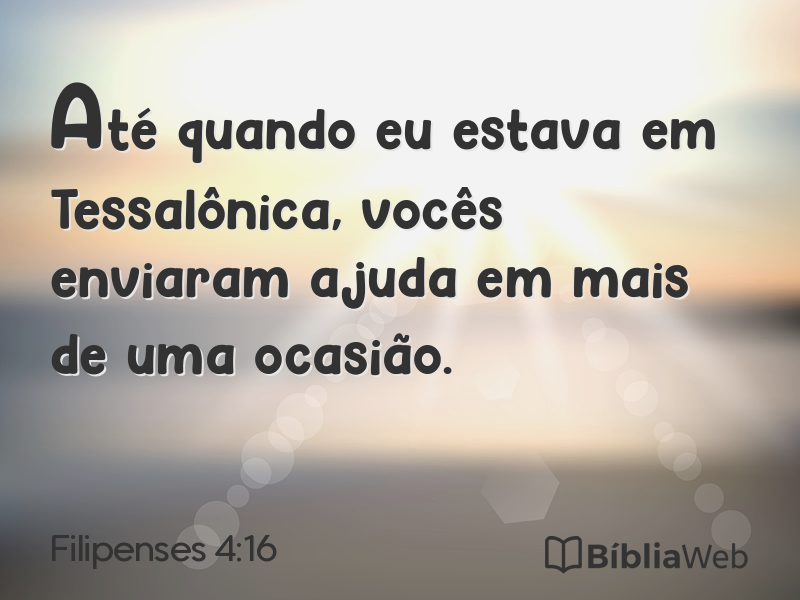 Filipenses 4:16 em imagem para compartilhar