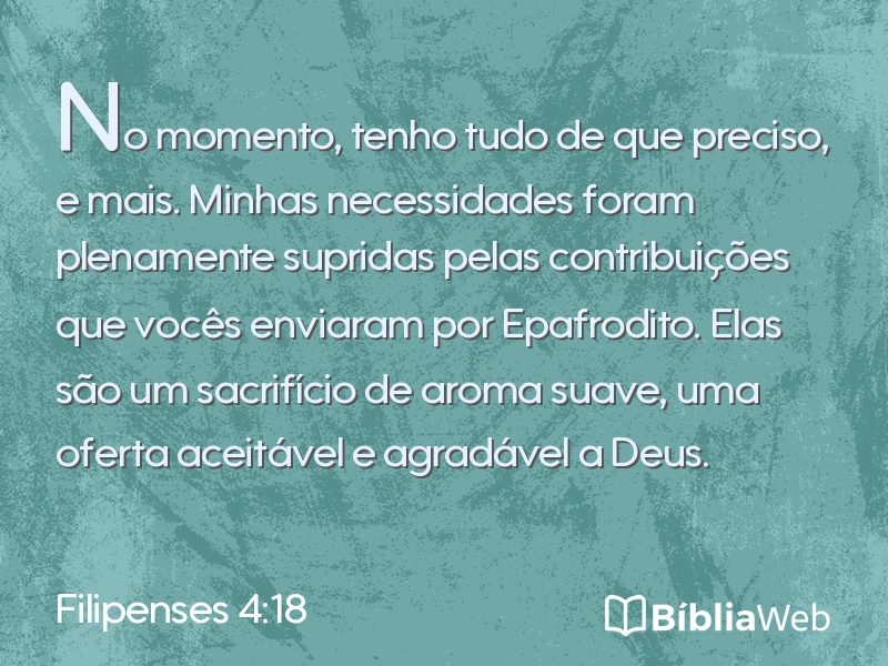 Filipenses 4:18 em imagem para compartilhar