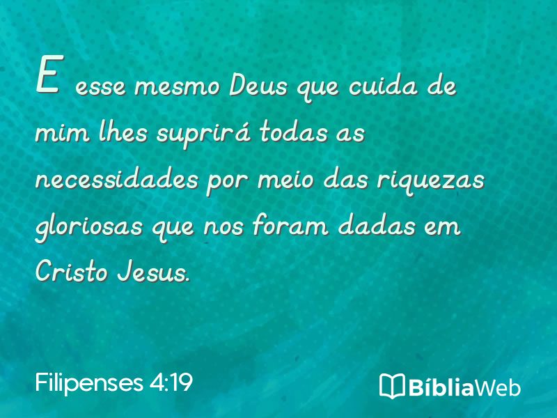 Filipenses 4:19 em imagem para compartilhar