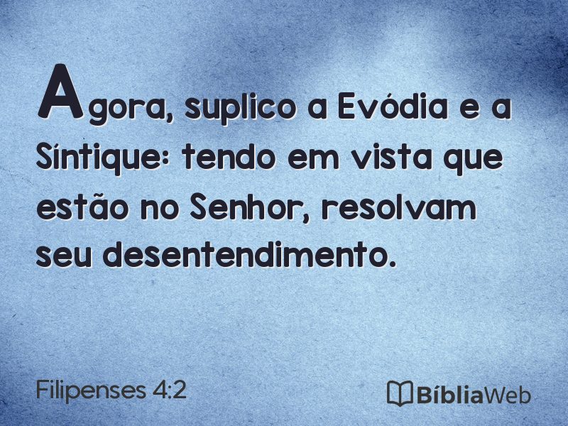 Filipenses 4:2 em imagem para compartilhar