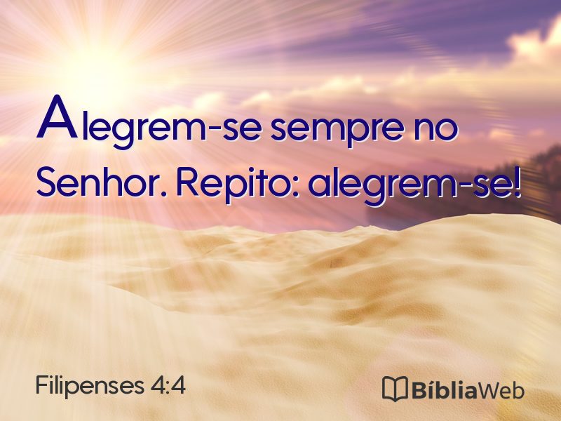 Filipenses 4:4 em imagem para compartilhar