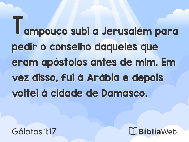 Gálatas 1:17 em imagem para compartilhar