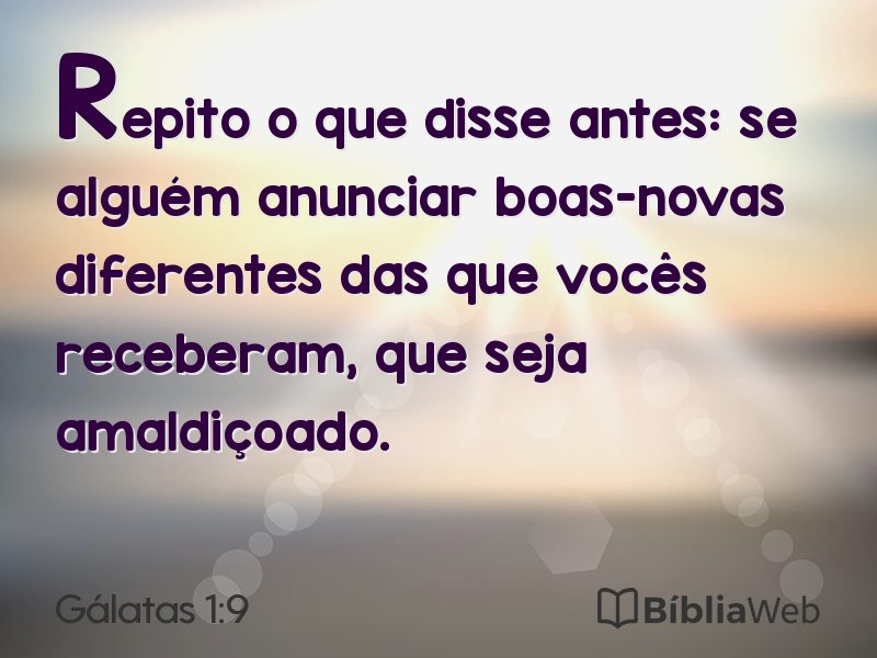 Gálatas 1:9 em imagem para compartilhar