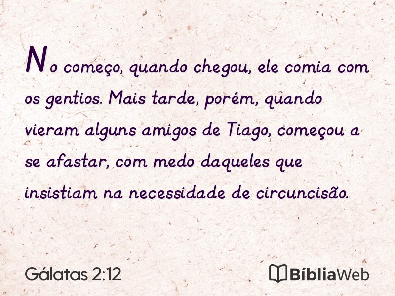 Gálatas 2:12 em imagem para compartilhar