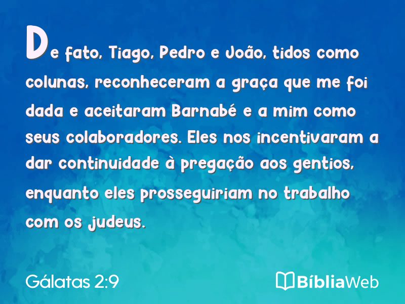 Gálatas 2:9 em imagem para compartilhar