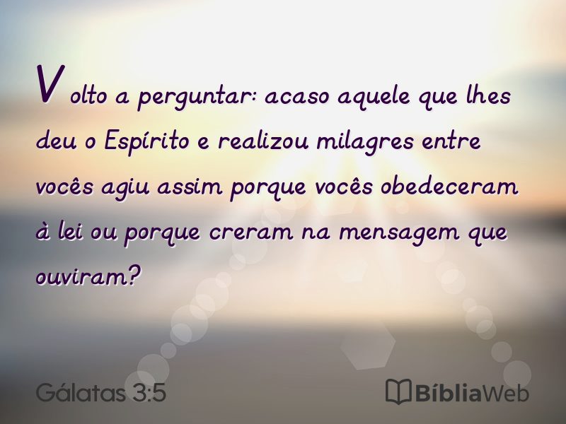 Gálatas 3:5 em imagem para compartilhar