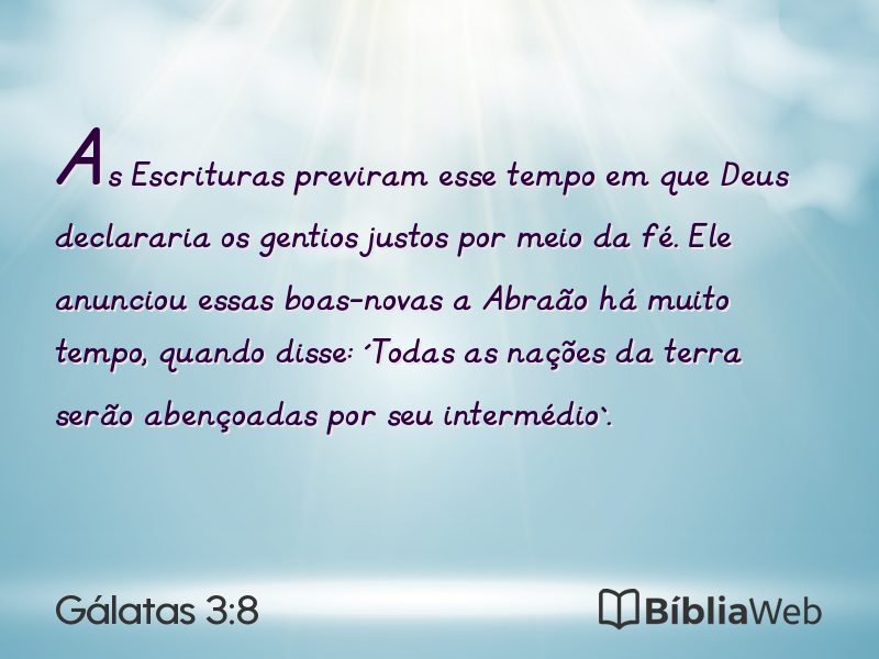 Gálatas 3:8 em imagem para compartilhar