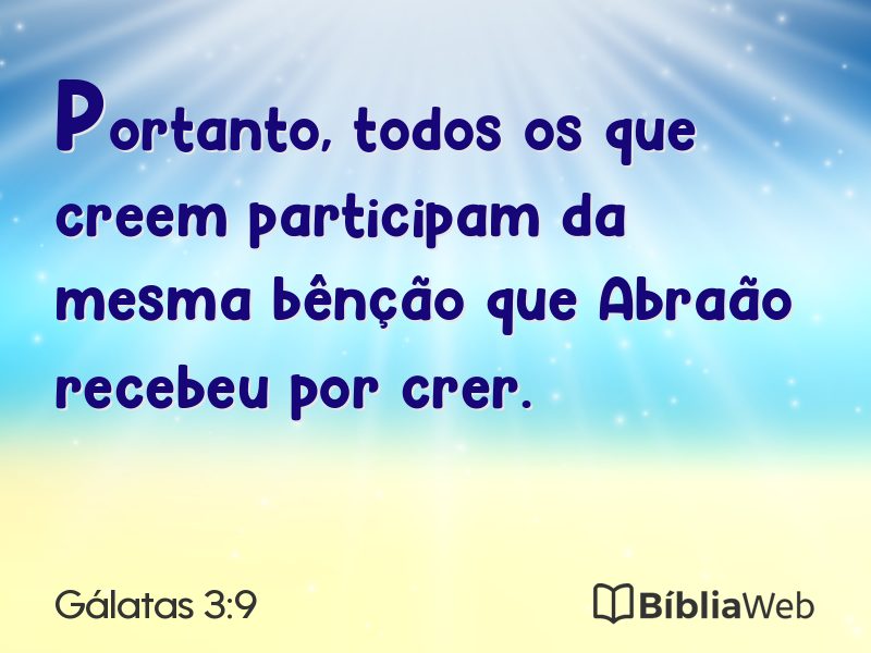 Gálatas 3:9 em imagem para compartilhar