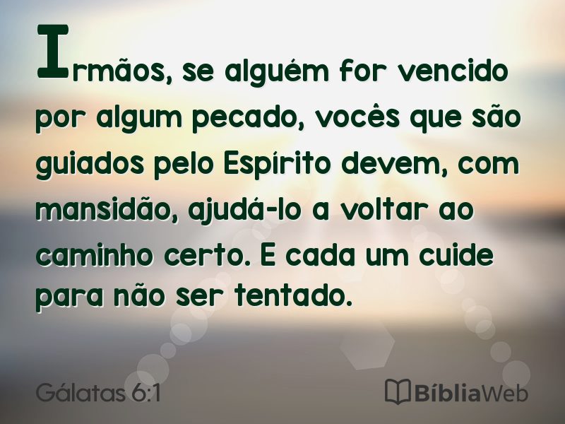 Gálatas 6:1 em imagem para compartilhar