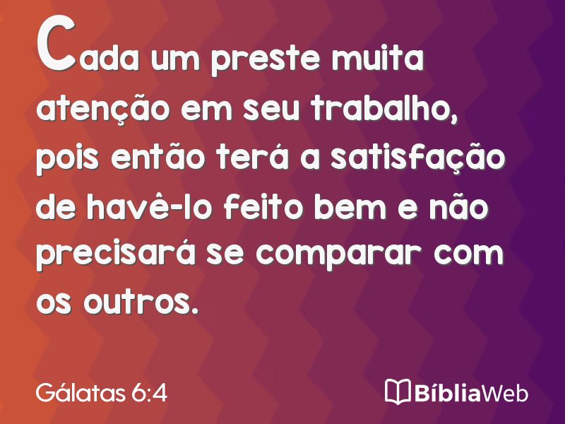 Gálatas 6:4 em imagem para compartilhar