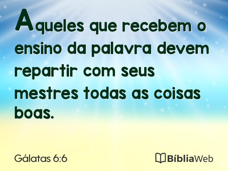 Gálatas 6:6 em imagem para compartilhar