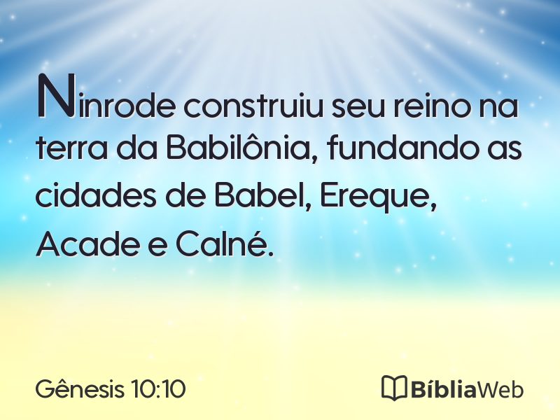 Gênesis 10:10 em imagem para compartilhar
