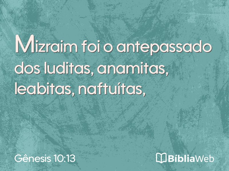 Gênesis 10:13 em imagem para compartilhar