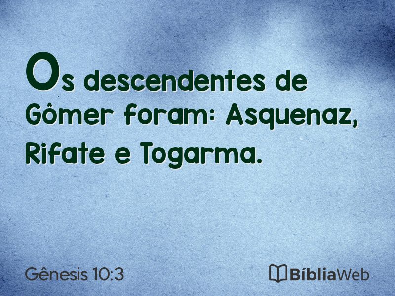 Gênesis 10:3 em imagem para compartilhar