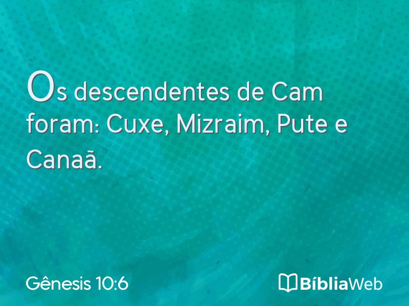 Gênesis 10:6 em imagem para compartilhar