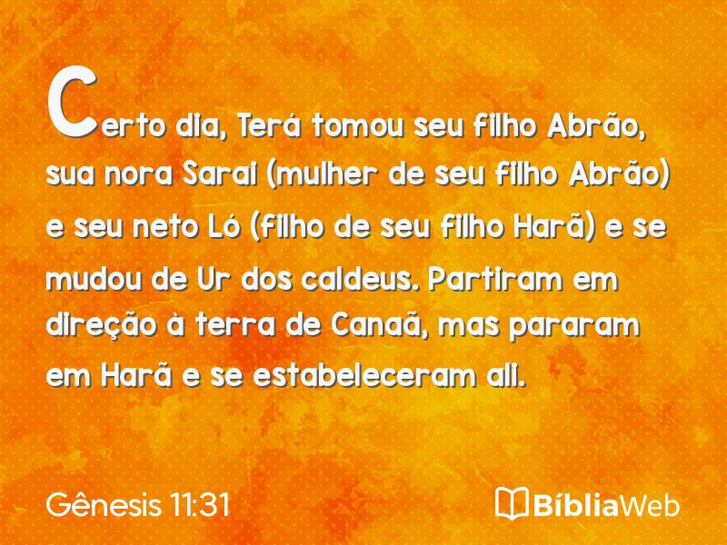 Gênesis 11:31 em imagem para compartilhar