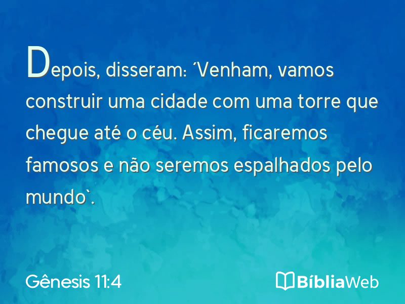 Gênesis 11:4 em imagem para compartilhar