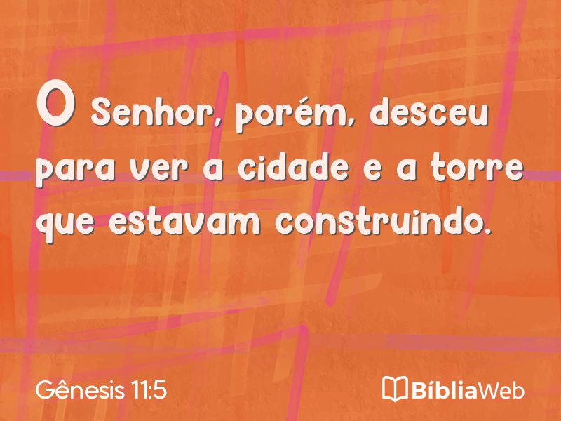 Gênesis 11:5 em imagem para compartilhar