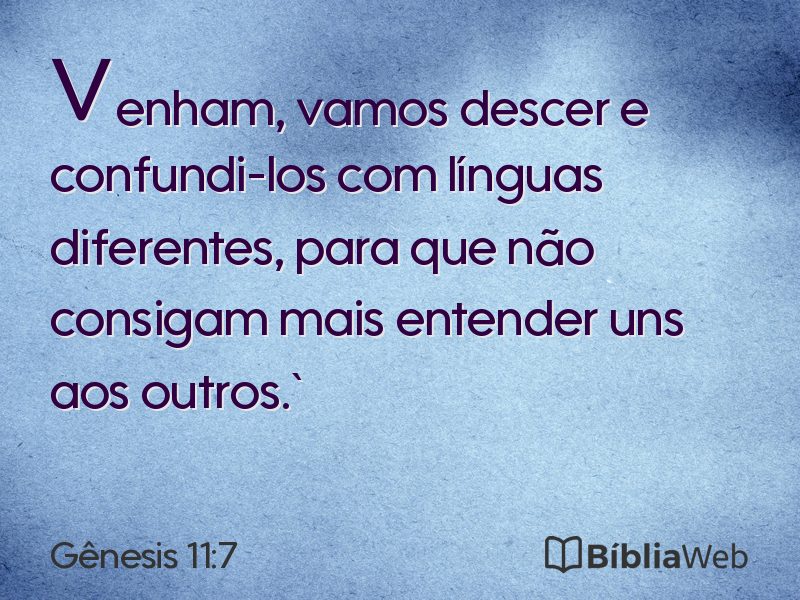 Gênesis 11:7 em imagem para compartilhar