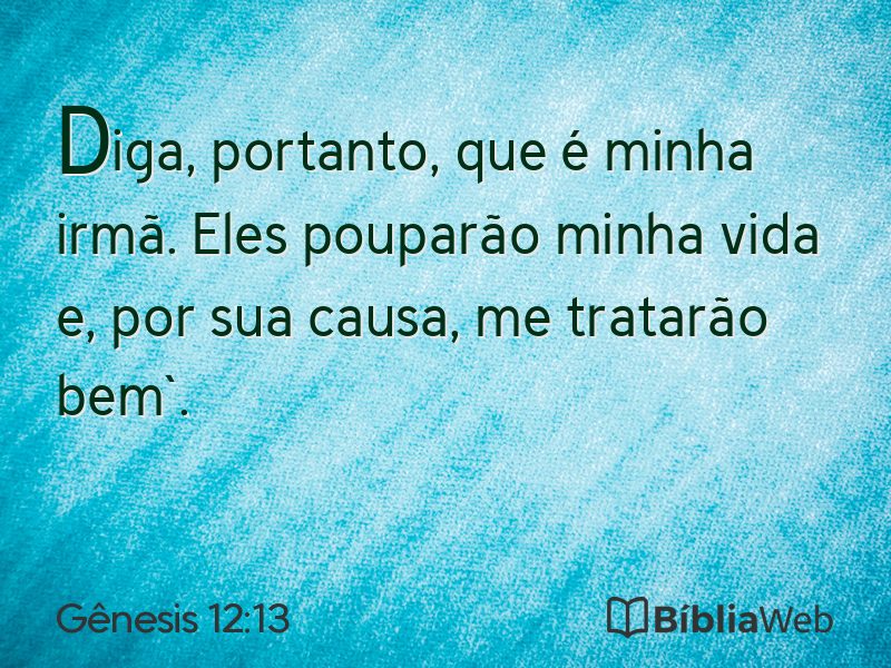 Gênesis 12:13 em imagem para compartilhar