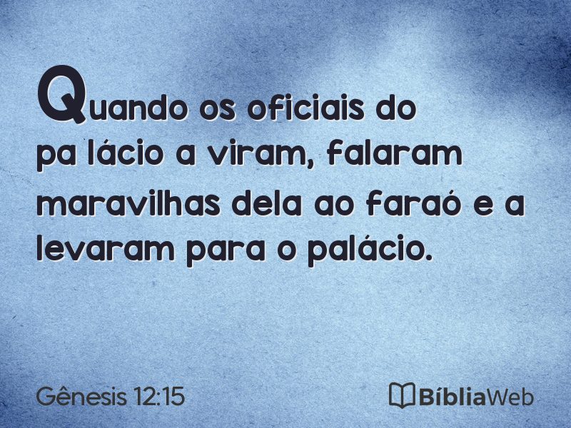 Gênesis 12:15 em imagem para compartilhar