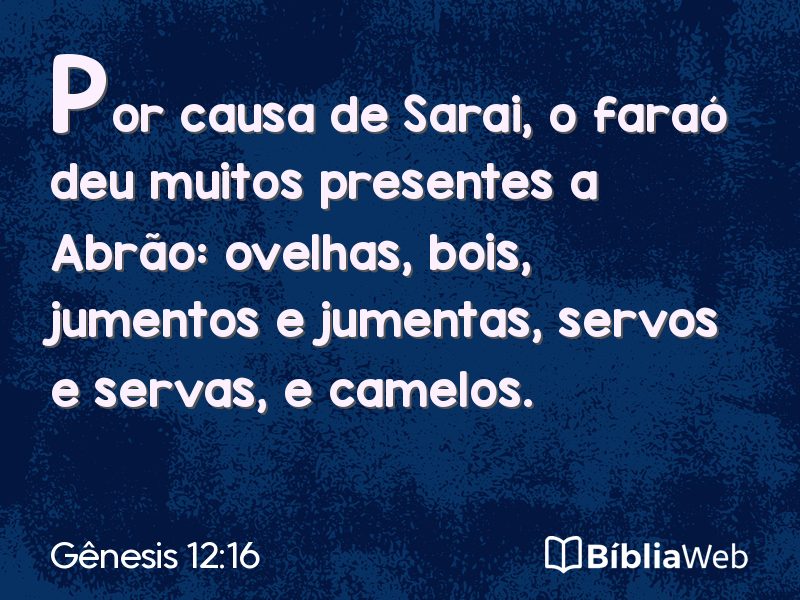 Gênesis 12:16 em imagem para compartilhar