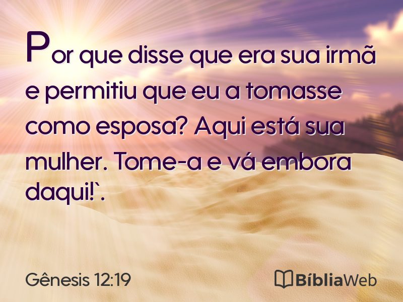 Gênesis 12:19 em imagem para compartilhar