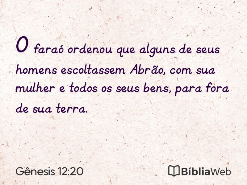 Gênesis 12:20 em imagem para compartilhar