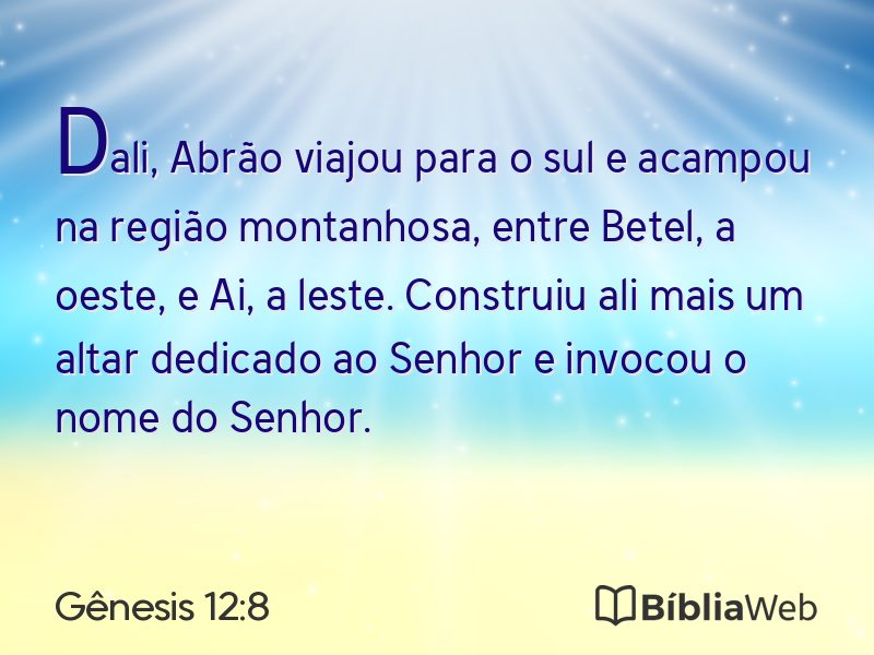 Gênesis 12:8 em imagem para compartilhar
