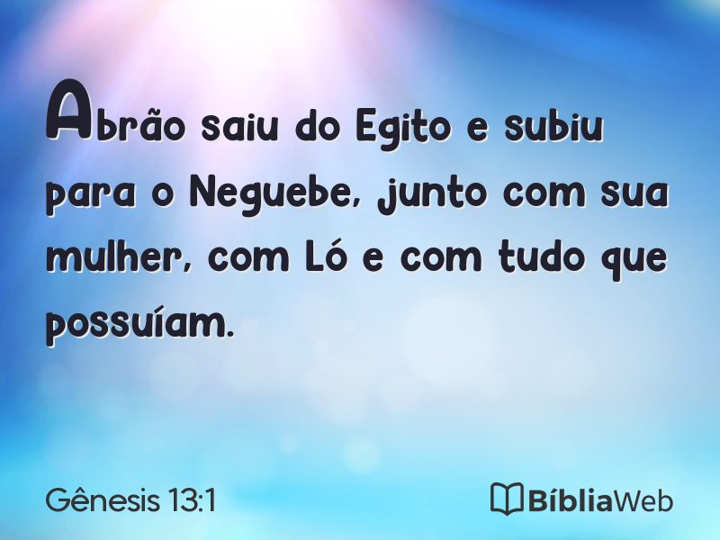 Gênesis 13:1 em imagem para compartilhar