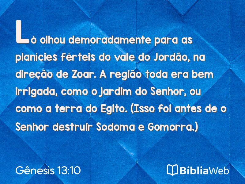 Gênesis 13:10 em imagem para compartilhar
