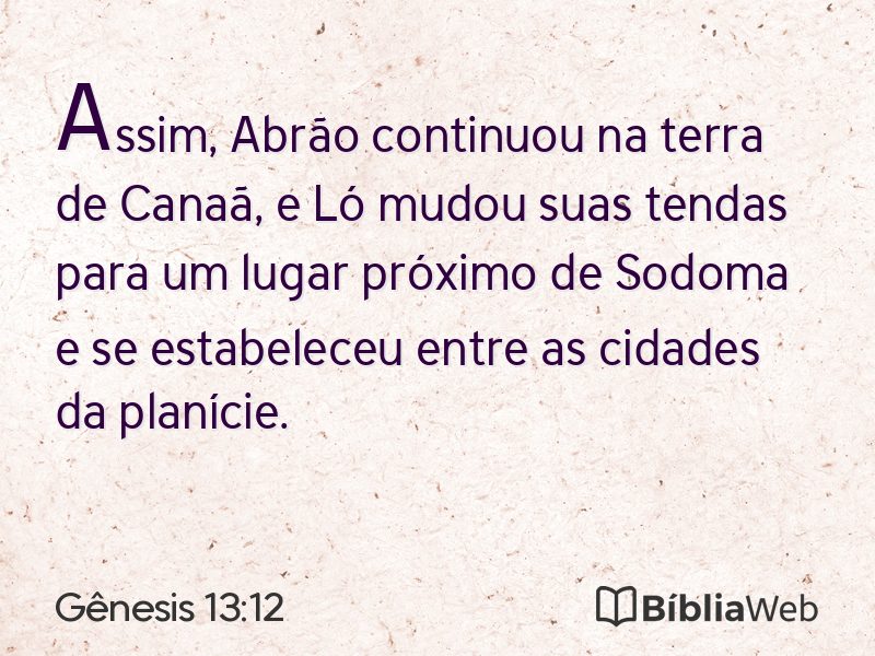 Gênesis 13:12 em imagem para compartilhar