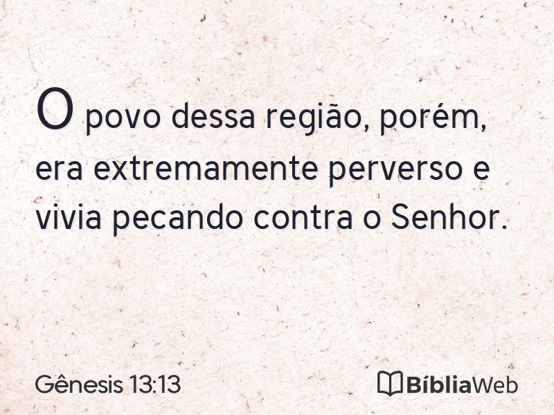 Gênesis 13:13 em imagem para compartilhar