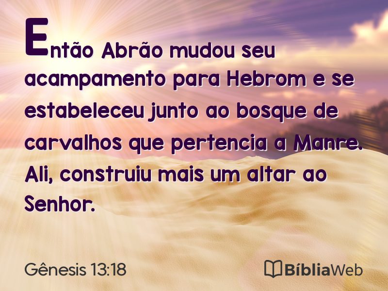 Gênesis 13:18 em imagem para compartilhar