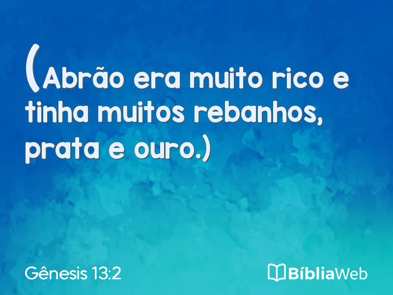 Gênesis 13:2 em imagem para compartilhar