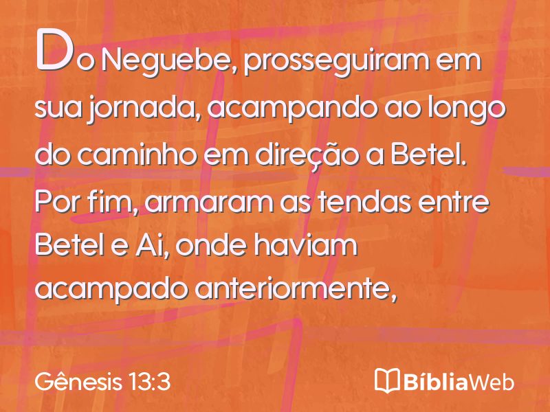 Gênesis 13:3 em imagem para compartilhar