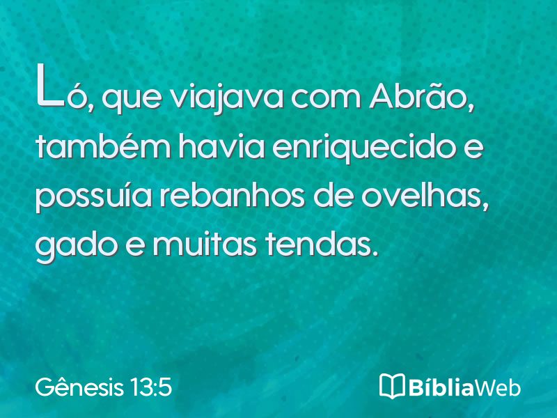 Gênesis 13:5 em imagem para compartilhar