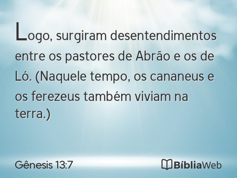 Gênesis 13:7 em imagem para compartilhar