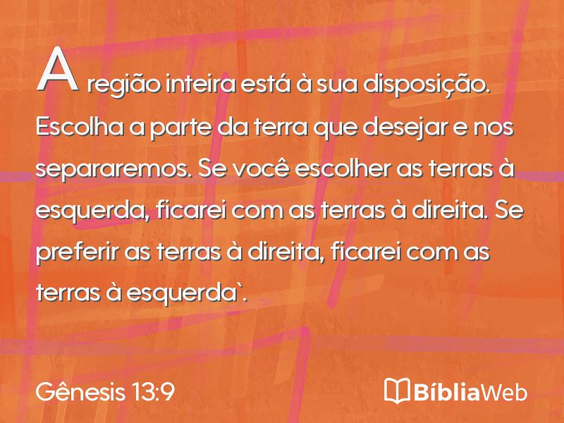 Gênesis 13:9 em imagem para compartilhar