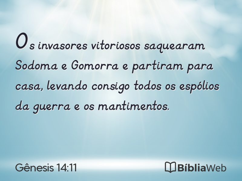 Gênesis 14:11 em imagem para compartilhar