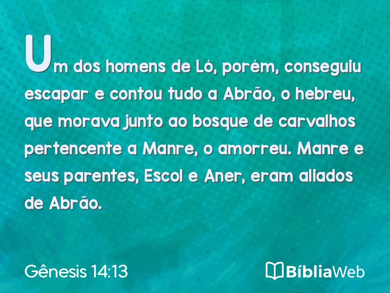 Gênesis 14:13 em imagem para compartilhar