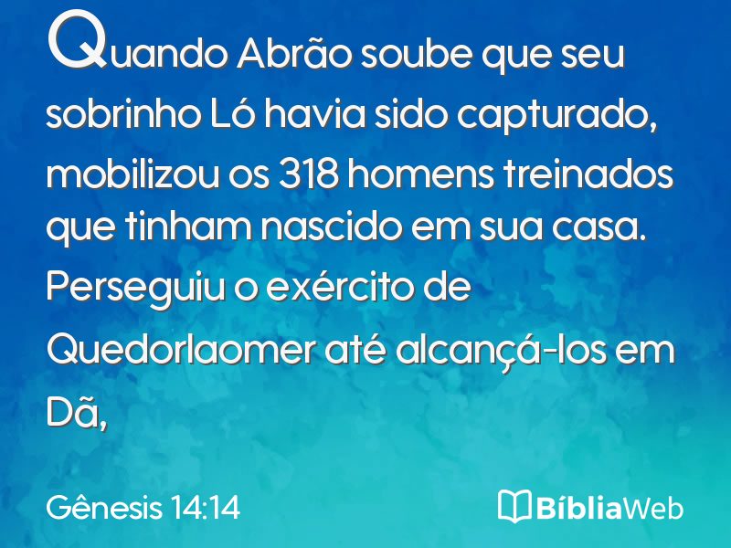 Gênesis 14:14 em imagem para compartilhar