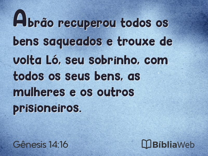 Gênesis 14:16 em imagem para compartilhar